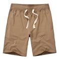 thumbnail image 1 of VSSSJ Athletic Shorts for Men Casual Cotton Elastic Waist Drawstring Workout Shorts Loose Summer Beach Lightweight Running Shorts with Pockets Brown M, 1 of 6