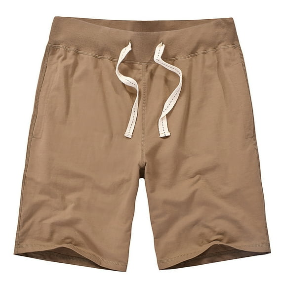 VSSSJ Athletic Shorts for Men Casual Cotton Elastic Waist Drawstring Workout Shorts Loose Summer Beach Lightweight Running Shorts with Pockets Brown M
