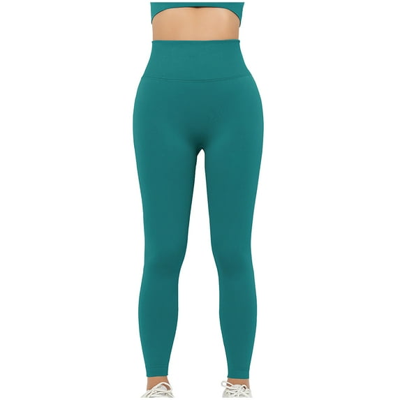VSSSJ Buttery Soft Leggings for Women High Waisted Comfy Trendy Solid Color Skinny Stretchy Trousers Tummy Control Workout Fitness Hip Lifting Yoga Pants Green L