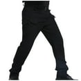 thumbnail image 1 of VSSSJ Cargo Pants for Men Big and Tall Button Zipper Solid Color Elastic Waist Multi-Pockets Work Trousers Casual Stretchy Waterproof Outdoor Long Pants Black L, 1 of 4