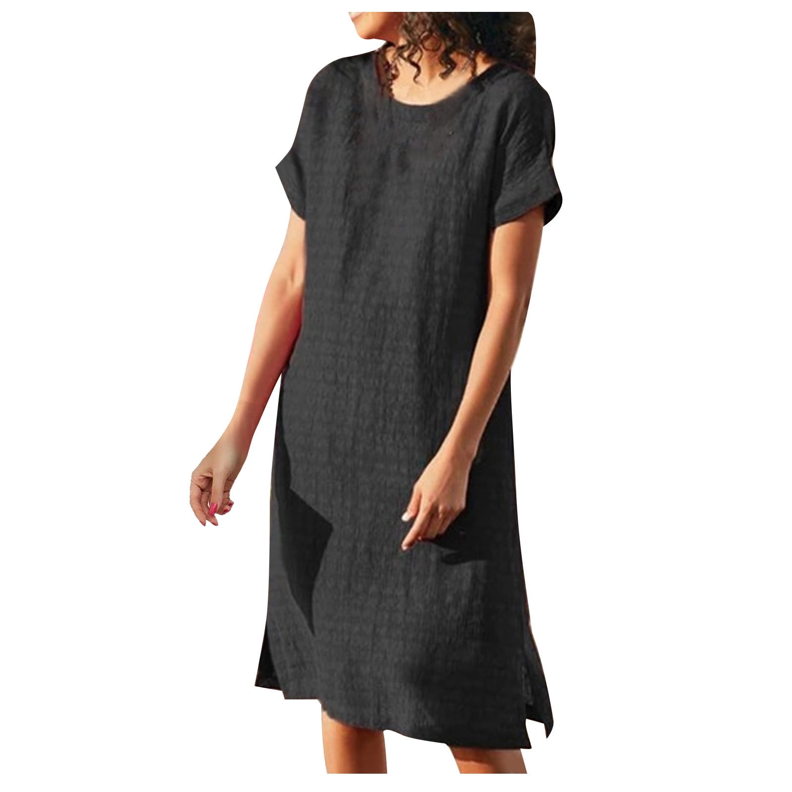 loose fitting little black dress Oversized and loose-fitting dress Black / Extra Large main image 0