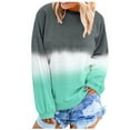 thumbnail image 1 of VSSSJ Womens Long Sleeve T Shirts Crewneck Sweatshirts Casual Loose Fit Basic Tunic Blouse Tie Dye Gradient Print Stretch Pullover Tops(Dark Gray,M), 1 of 6
