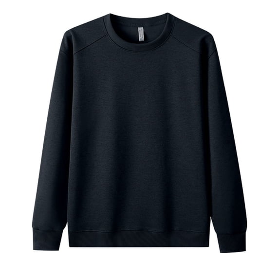 VSSSJ Crewneck Sweatshirt for Men Long Sleeve Loose Fit Workout Pullover Tops Lightweight Casual Solid Color Basic Sweat Shirts Navy XL