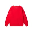 thumbnail image 1 of VSSSJ Crewneck Sweatshirts for Men Long Sleeve Drop Shoulder Solid Basic Oversized Sweatshirts Cotton Loose Fit Pullover Sweatshirt Red L, 1 of 2