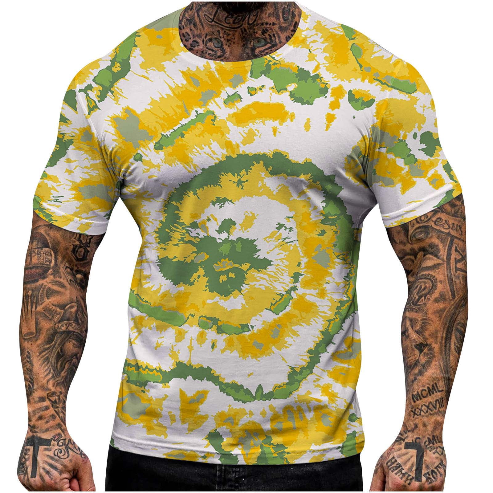 VSSSJ Digital Tie Dye Printed Shirt for Men Plus Size Fashion