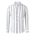 thumbnail image 1 of VSSSJ Dress Shirts for Men Striped Print Button Down Business Formal Shirts Wrinkle Free Slim Fit Stretch Casual Shirt White XXXXXL, 1 of 7
