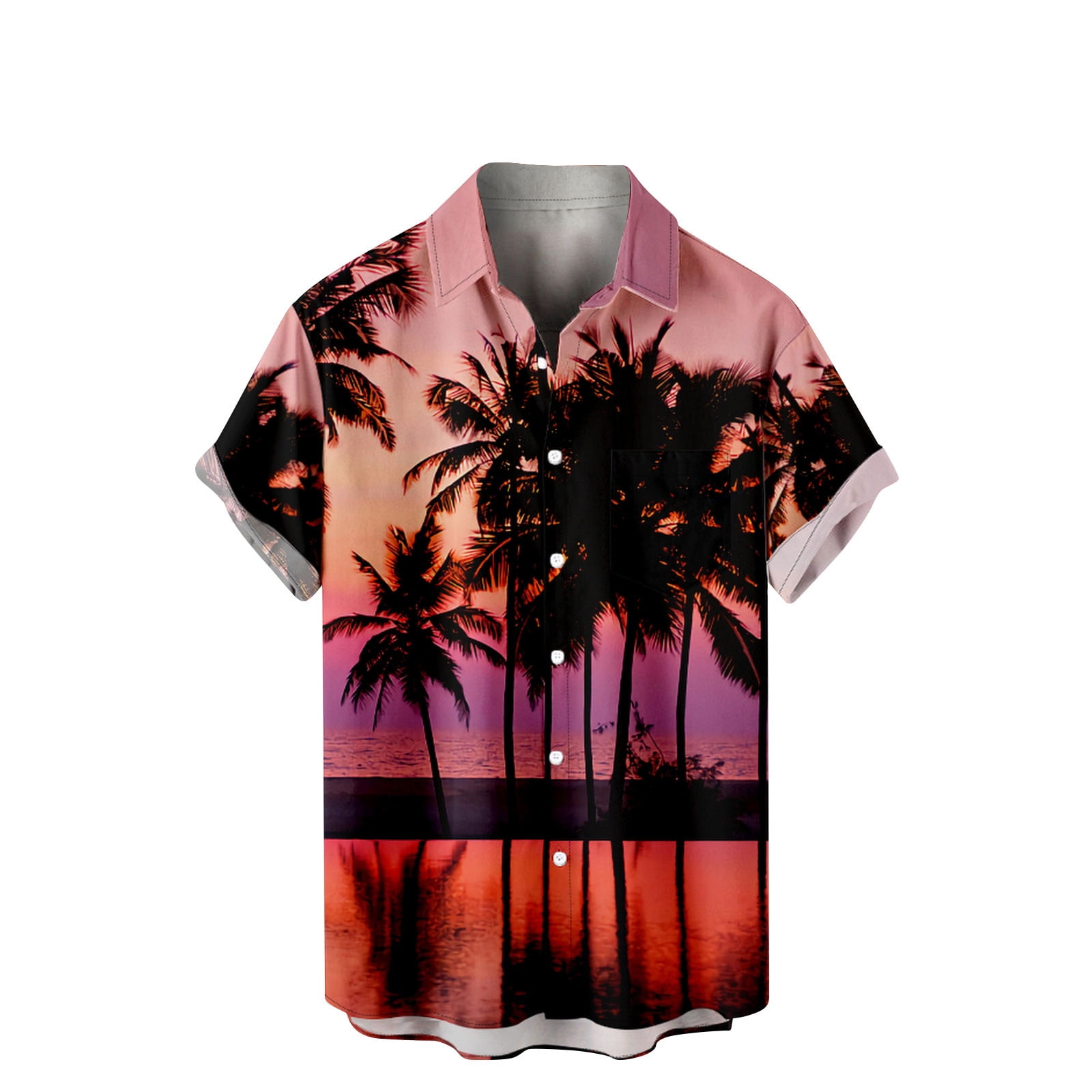 VSSSJ Hawaiian Style Shirts for Men Relaxed Fit Colorful Striped
