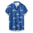 thumbnail image 1 of VSSSJ Hawaiian Shirts for Men Summer Casual Coconut Tree Print Button Down Shirts Short Sleeve Tropical Beach Vacation Shirts Blue XL, 1 of 3