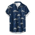thumbnail image 1 of VSSSJ Hawaiian Shirts for Men Summer Casual Coconut Tree Print Button Down Shirts Short Sleeve Tropical Beach Vacation Shirts Navy XL, 1 of 1