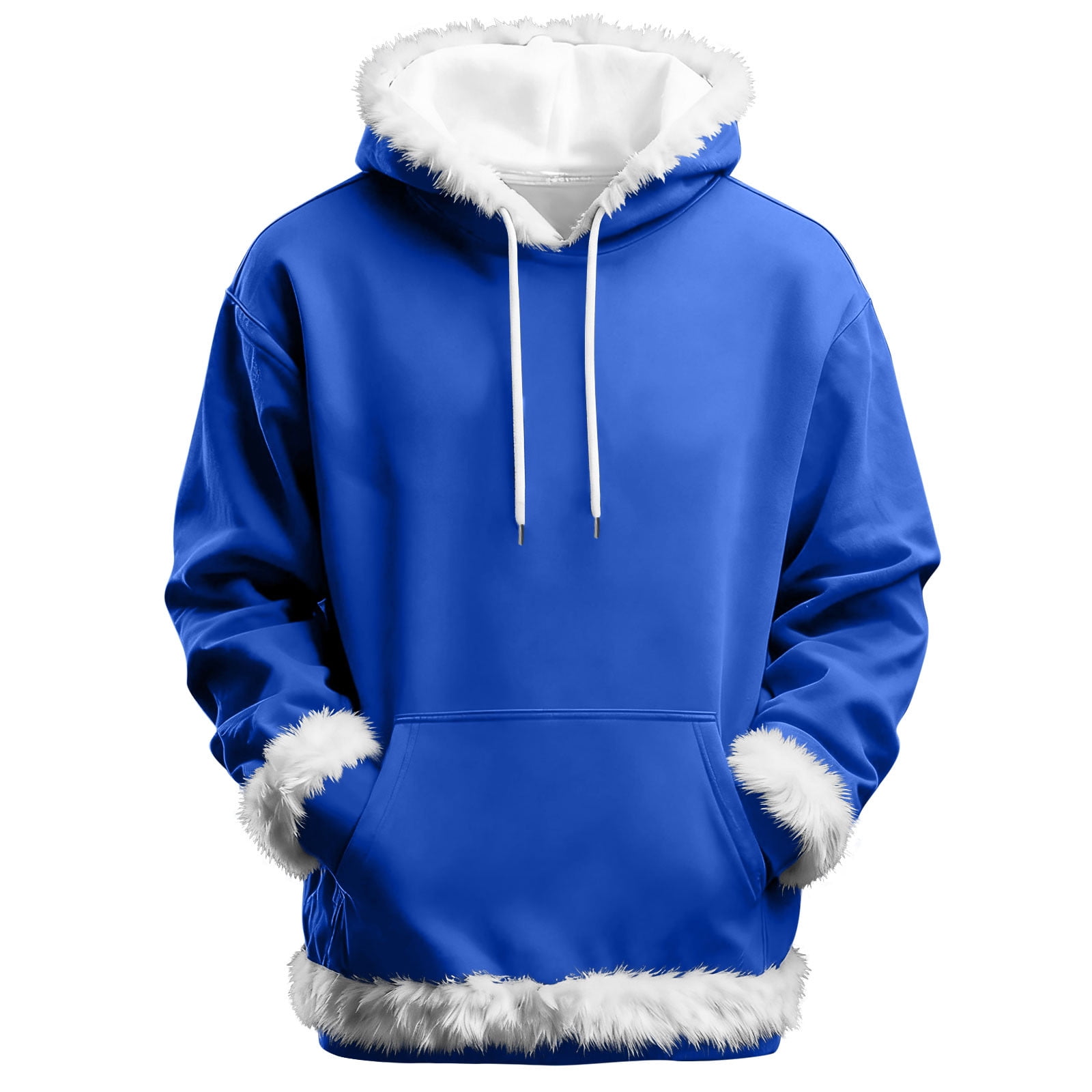 Lumignon Big Fur knit hoodie ホワイト×ライトブルー Adult Sherpa Wearable Blanket-Light Blue Tie Dye