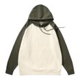 thumbnail image 1 of VSSSJ Hoodies for Men Fashion Color Block Long Sleeve Raglan Sweatshirts Casual Hooded Drawstring Pullover Tops Green M, 1 of 3
