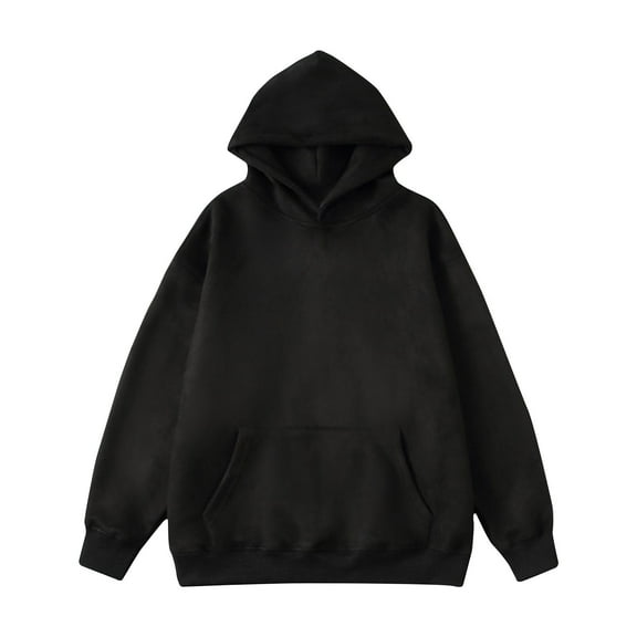 VSSSJ Hoodies for Men Oversized Fashion Long Sleeve Loose Hooded Sweatshirts Solid Color Casual Simple Vintage Pullovre Hoodie with Pocket Black XXXL