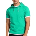 thumbnail image 1 of VSSSJ Hoodies for Men Short Sleeve Casual Hooded Raglan T-Shirts Cotton Lightweight Breathable Athletic Summer Tees Pullover Shirts Mint Green M, 1 of 8