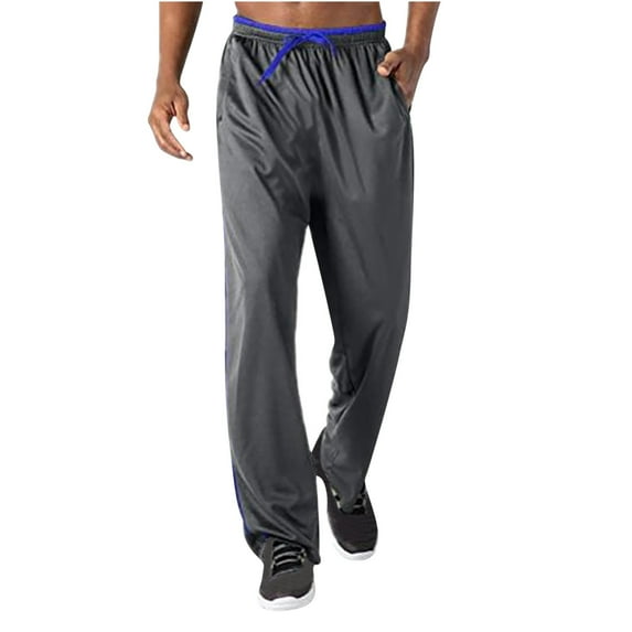 VSSSJ Men New Mesh Sweatpants Plus Size Solid Color Drawstring Elastic Waist Casual Pants Fashion Breathable Quick Dry Sport Long Pants Gray XL