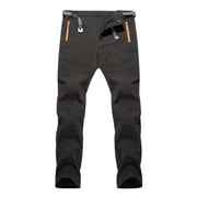 VSSSJ Men Outdoor Assault Pants Plus Size Color Block Patchwork Button Elastic Waistband Hiking Pants with Zipper Pockets Spring and Autumn Stretchy Breathable Climbing Pants Black XL