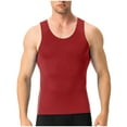 thumbnail image 1 of VSSSJ Men's Athletic Compression Sleeveless Tank Tops Breathable Stretch Crew Neck Gym Running Basketball Workout Base Layer T Shirt Red L, 1 of 4