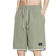thumbnail image 1 of VSSSJ Men's Basketball Shorts Elastic Waist Casual Running Shorts Quick Dry Loose Fit Lightweight Gym Workout Athletic Five Points Shorts Khaki XXXL, 1 of 4