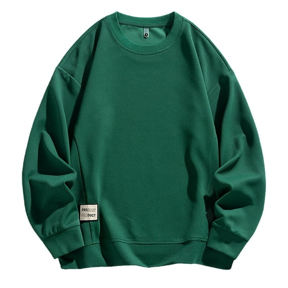 VSSSJ Men's Big and Tall Sweatshirts Long Sleeve Crewneck Loose Fit Casual Solid Drop Shoulder Pullover Sweatshirt Tops Streetwear Green XXXXXXXXL