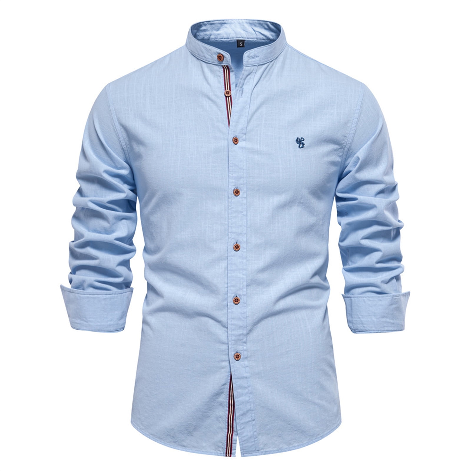 simple dress shirt design Custom Blue Generation Value Long Sleeve Poplin Dress Shirt - Printed