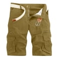 thumbnail image 1 of VSSSJ Men's Cargo Shorts Summer Button Zipper Solid Color Outdoor Hiking Pants Casual Comfortable Work Shorts With Multiple Pockets Khaki XXXXXL, 1 of 8