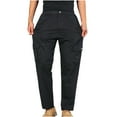 thumbnail image 1 of VSSSJ Men's Casual Cargo Pants Regular Fit Solid Color Button Elastic Waist Multi-Pocket Washed Denim Pants Comfy Cotton Straight Trousers Black S, 1 of 8