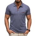 thumbnail image 1 of VSSSJ Men's Casual Collared Shirts Regular Fit Short Sleeve Golf Shirts Button Fashion Basic Lightweight Summer Work Shirts with Pocket Navy S, 1 of 6
