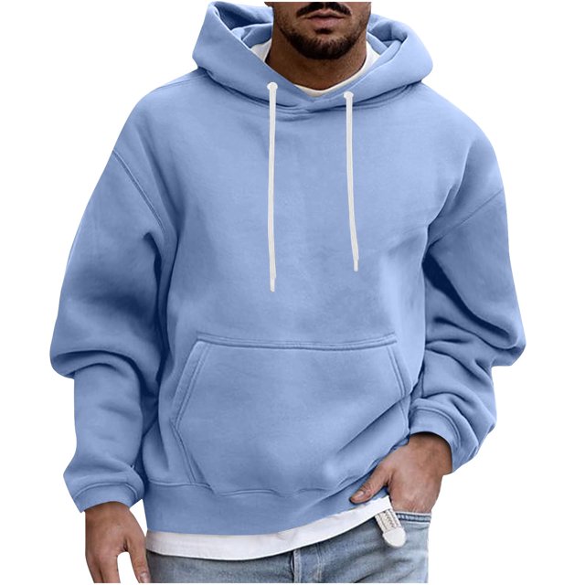 VSSSJ Men's Casual Sweatshirts Loose Solid Color Long Sleeve Round Neck