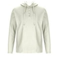 thumbnail image 1 of VSSSJ Men's Causal Pullover Hoodies Button Up Drawstring Loose Solid Color Hooded Sweatshirt Long Sleeve Waffle Knit Henley Shirt Tops White XL, 1 of 6