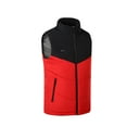 thumbnail image 1 of VSSSJ Men's Charging Via Heated Vest Big and Tall Solid Color Sleeveless Zip Up Stand Collar Waistcoat Eleven Heating Zones Warm Outdoor Skiing Fishing Vest Red XXL, 1 of 5