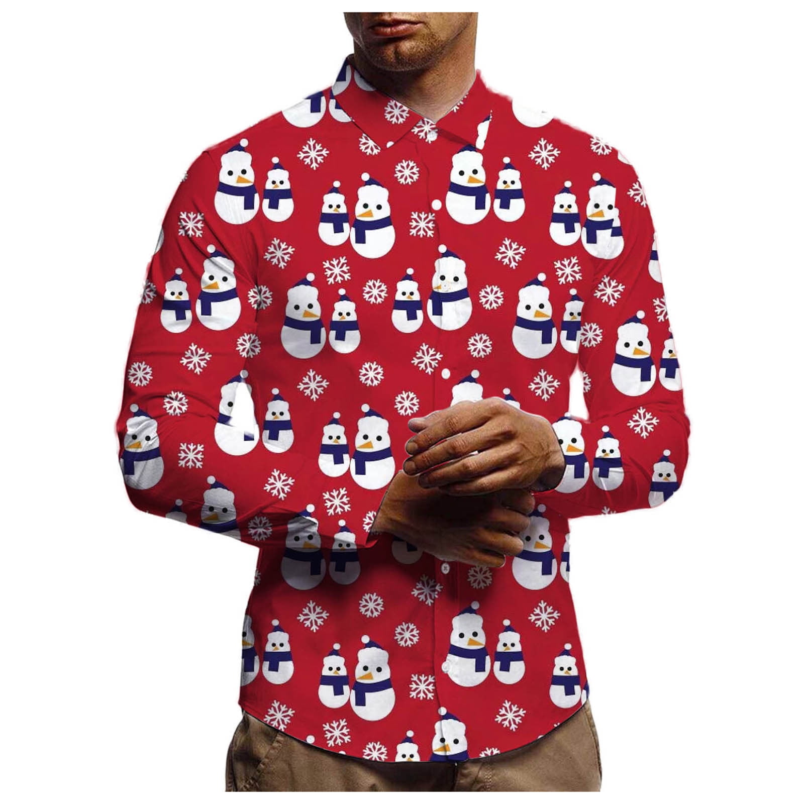 VSSSJ Mens Christmas Print Shirts Relaxed Long Ethiopia Ubuy
