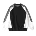 thumbnail image 1 of VSSSJ Men's Color Block Sweatshirt Relaxed Fit Crewneck Long Sleeve Casual Comfy Fashion Patchwork Pullover Sports Tops Gray XXXL, 1 of 4