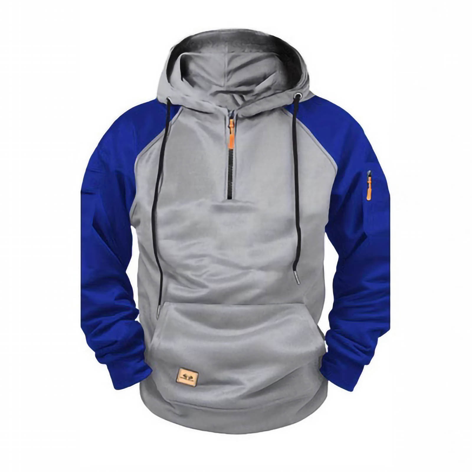 VSSSJ Men's Color Block Zip Up Hooded Sweatshirt Stylish Casual