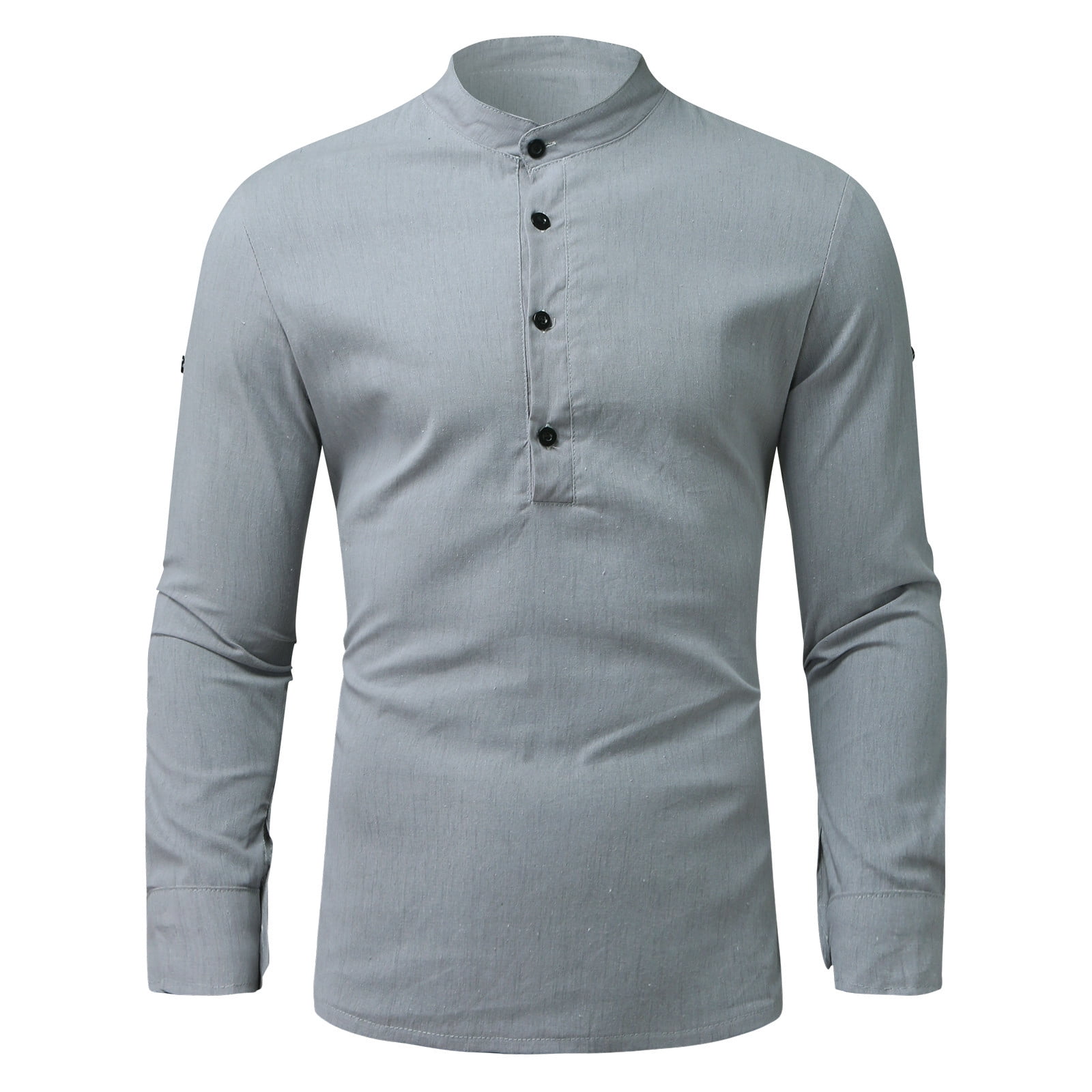 VSSSJ Men's Cotton and Linen Shirt Oversized Fit Solid Color