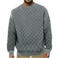 thumbnail image 1 of VSSSJ Men's Crewneck Sweatshirts Fashion Geometric Texture Long Sleeve Casual Relaxed Fit Solid Color Knit Pullover Sweatshirt Tops Gray S, 1 of 6