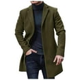 thumbnail image 1 of VSSSJ Men's Fashion Trench Jackets Slim Fit Solid Color Button Down Long Sleeve Collared Jacket Leisure Stylish Street Walking Windbreaker Army Green XXXL, 1 of 5