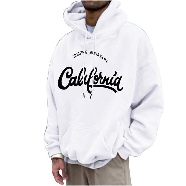 VSSSJ Men's Fleece Hooded Sweatshirts Oversized Fit Surfing Always in