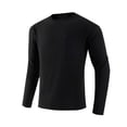 thumbnail image 1 of VSSSJ Men's Fleece Sweatshirt Crewneck Long Sleeve Slim Fit Warm Casual Solid Color Basic Pullover Tops with Zipper Pocket Black M, 1 of 7