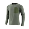 thumbnail image 1 of VSSSJ Men's Fleece Sweatshirt Crewneck Long Sleeve Slim Fit Warm Casual Solid Color Basic Pullover Tops with Zipper Pocket Green XL, 1 of 9