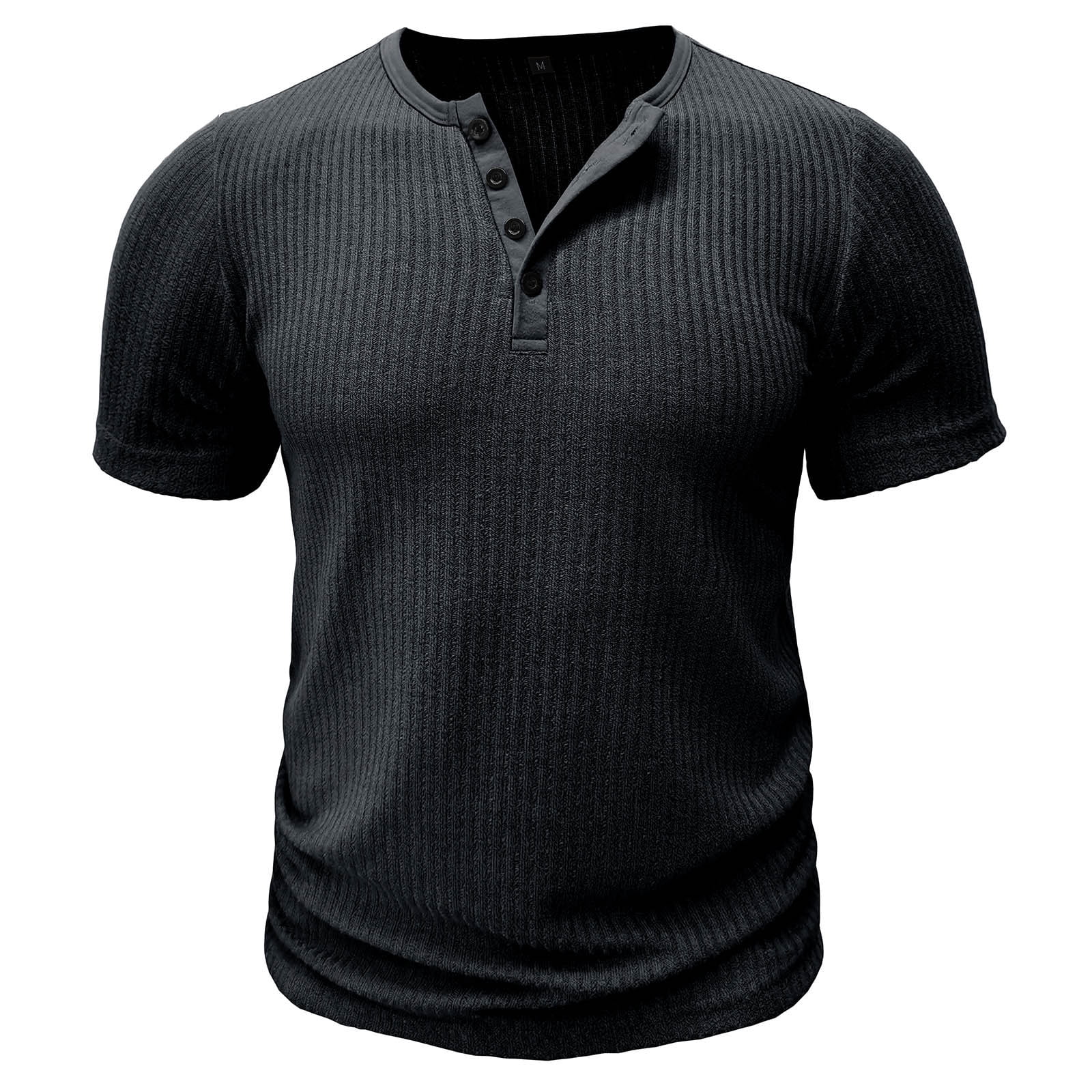 VSSSJ Fashion Shirts for Men Plus Size Casual Solid Color Pit