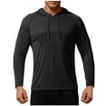 thumbnail image 1 of VSSSJ Men's Lightweight Hoodies Casual Drawstring Hooded Workout Sun Protection Raglan Sleeve Long Sleeve Pullover Sweatshirt Top Black XXL, 1 of 5