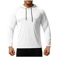 thumbnail image 1 of VSSSJ Men's Lightweight Hoodies Casual Drawstring Hooded Workout Sun Protection Raglan Sleeve Long Sleeve Pullover Sweatshirt Top White XL, 1 of 5
