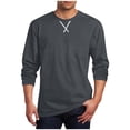 thumbnail image 1 of VSSSJ Men's Long Sleeve T-Shirts Crew Neck Loose Fit Basic Tees Solid Color Lightweight Casual Workout Athletic T Shirt for Men Gray L, 1 of 5