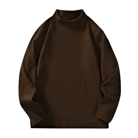 VSSSJ Men's Mock Neck Tops Slim Fit Basic Turtleneck Long Sleeve Casual Lightweight Thermal Pullover Sweaters Coffee M