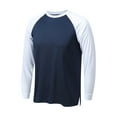 thumbnail image 1 of VSSSJ Men's Muscle Shirts Casual Color Block Long Sleeve Raglan Crewneck T Shirts Lightweight Breathable Gym Fitness Athletic Pullover Top Navy XXL, 1 of 8