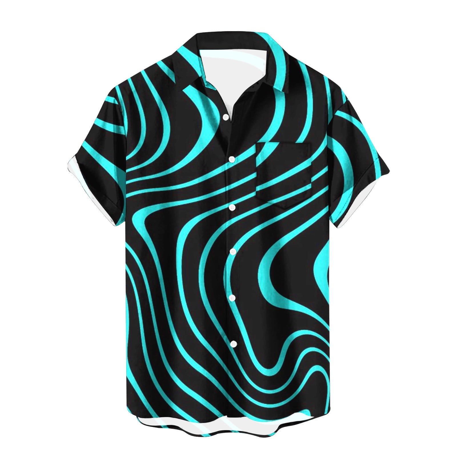 VSSSJ Men's Nightclub Style Shirts Relaxed Illusion Digital Print