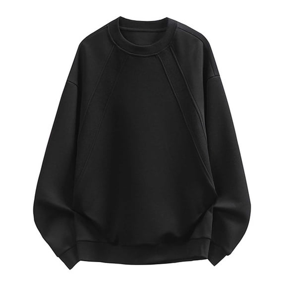 VSSSJ Men's Oversized Sweatshirts Long Sleeve Drop Shoulder Loose Fit Workout Crewneck Pullover Sweatshirt Tops Black XXL