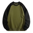 thumbnail image 1 of VSSSJ Men's Oversized Sweatshirts Loose Fit Color Block Raglan Crewneck Sweatshirt Cotton Long Sleeve Casual Pullover Sweatshirts Green XXXL, 1 of 9