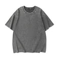 thumbnail image 1 of VSSSJ Men's Oversized T Shirts Cotton Washed Vintage Tee Loose Fit Short Sleeve Crewneck Casual Baggy Basic Tops Streetwear Dark Gray XXL, 1 of 2