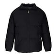 thumbnail image 1 of VSSSJ Men's Puffer Coats Big and Tall Solid Color Zip Up Long Sleeve Stand Collar Jacket Windproof Warm Comfortable Coat with Pockets Black XXXXXL, 1 of 6