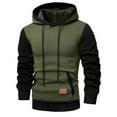 thumbnail image 1 of VSSSJ Men's Pullover Hoodie Sweatshrits Fleece Lined Drawstring Hooded Color Block Fashion Hoodies for Men with Kangaroo Pocket Green XL, 1 of 5
